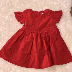 Soft red Gymboree dress with ruffled sleeves